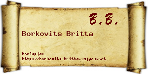Borkovits Britta névjegykártya